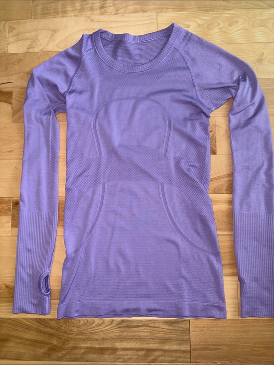 lululemon athletica Tops - Lululemon Lilac Swifty Long-Sleeve Performance Top 2 EUC